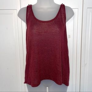 4/$25 Plm Kle Lace Back Maroon Tank Top